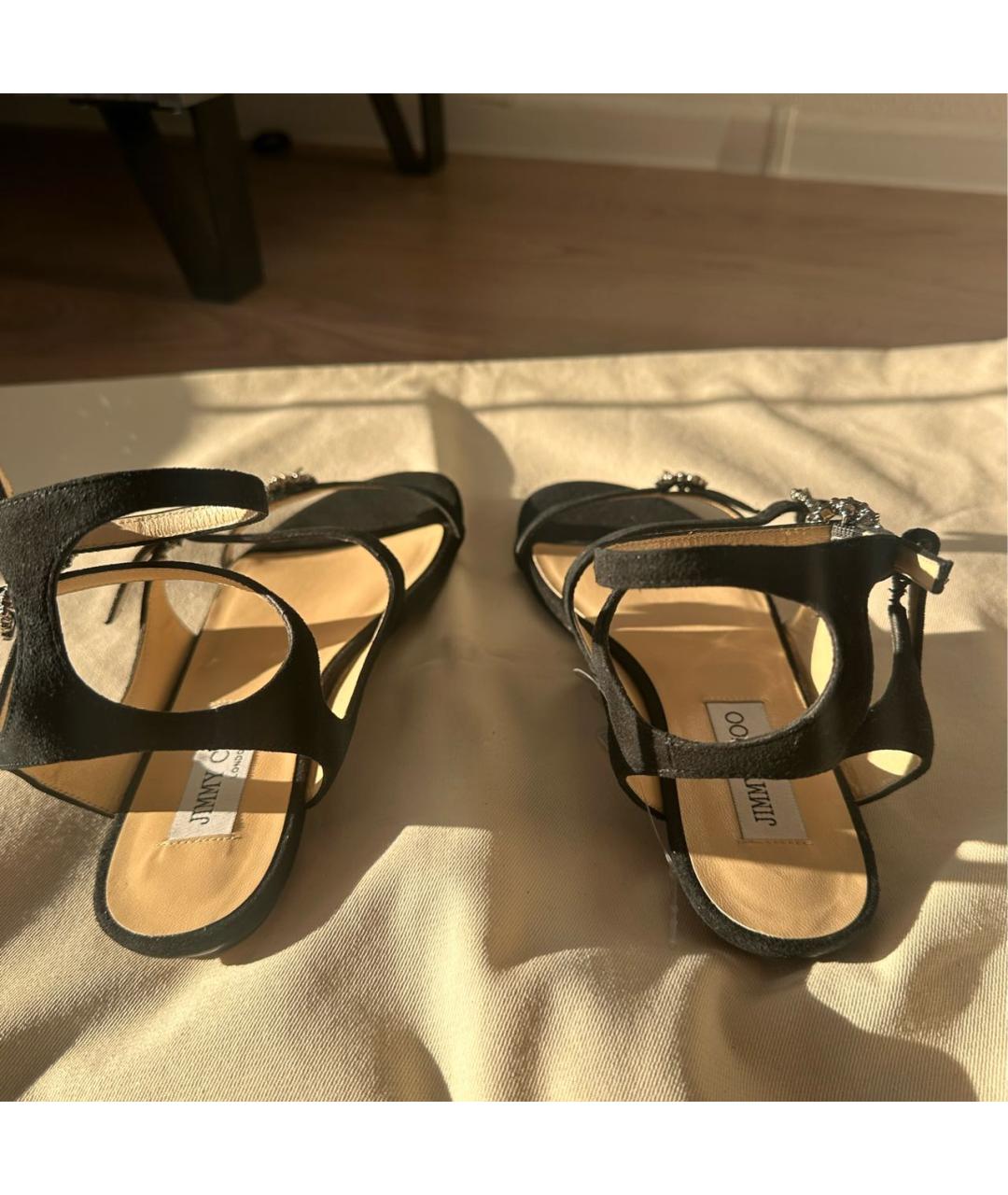 JIMMY CHOO Черные замшевые босоножки, фото 4