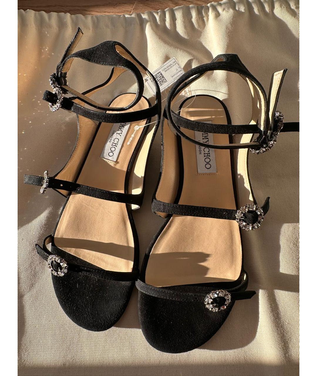 JIMMY CHOO Черные замшевые босоножки, фото 2