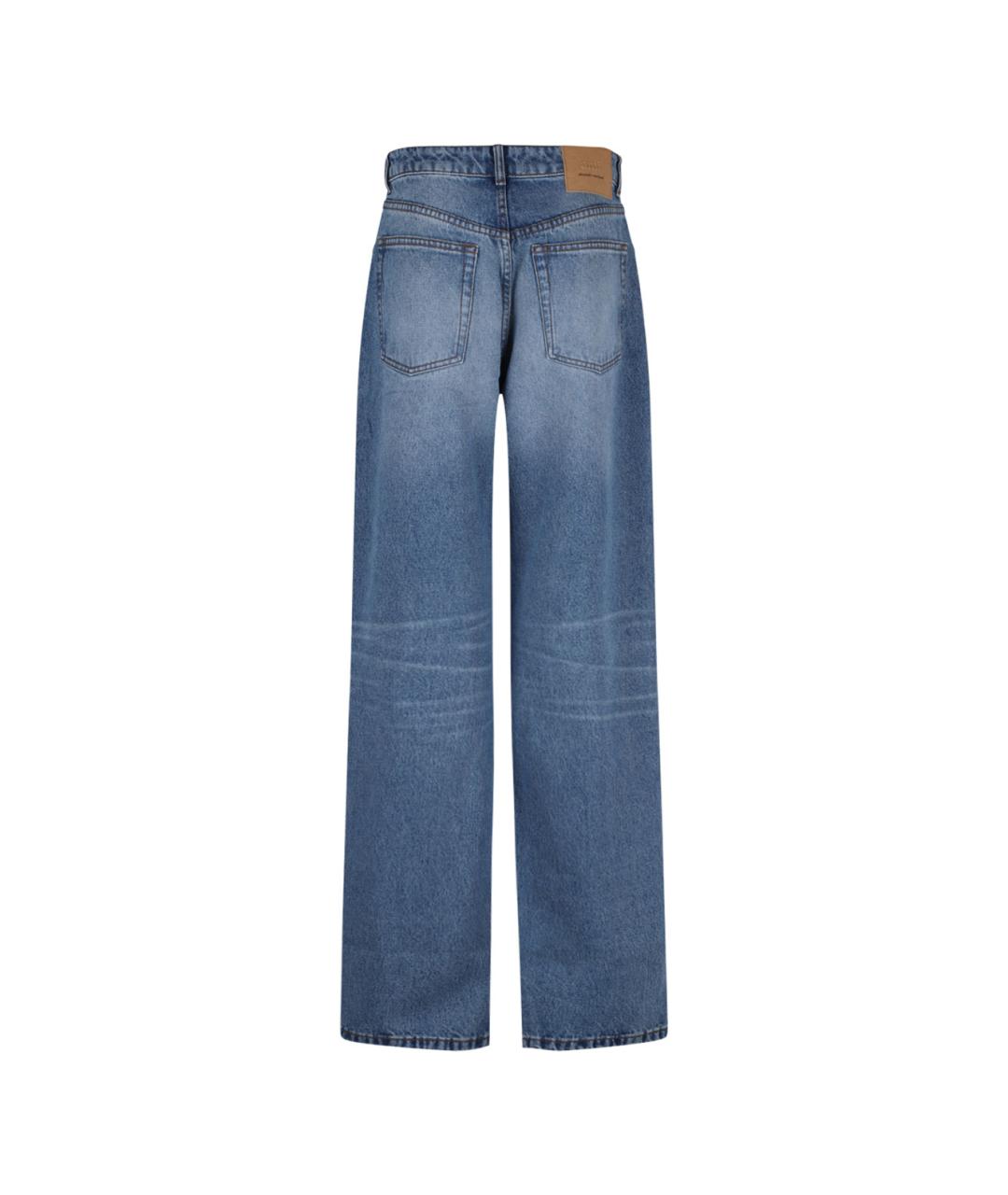 Ami Paris Синие хлопковые прямые джинсы, фото 2