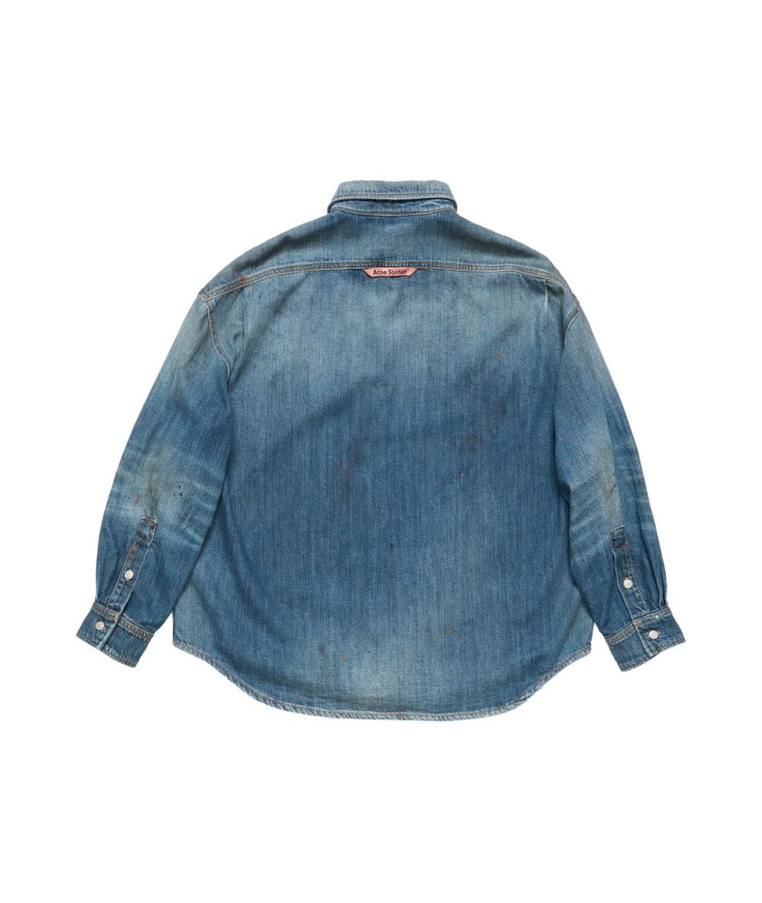 ACNE STUDIOS Синяя хлопковая кэжуал рубашка, фото 2