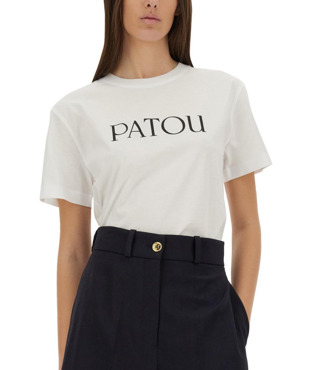 PATOU Белая хлопковая футболка, фото 3