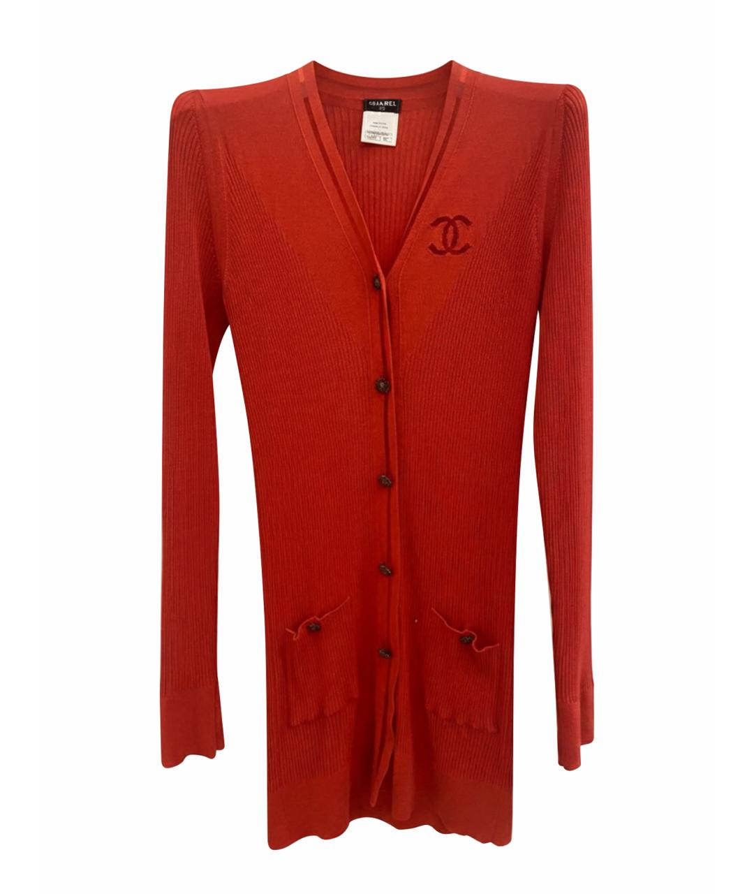 CHANEL Коралловый хлопковый кардиган, фото 1