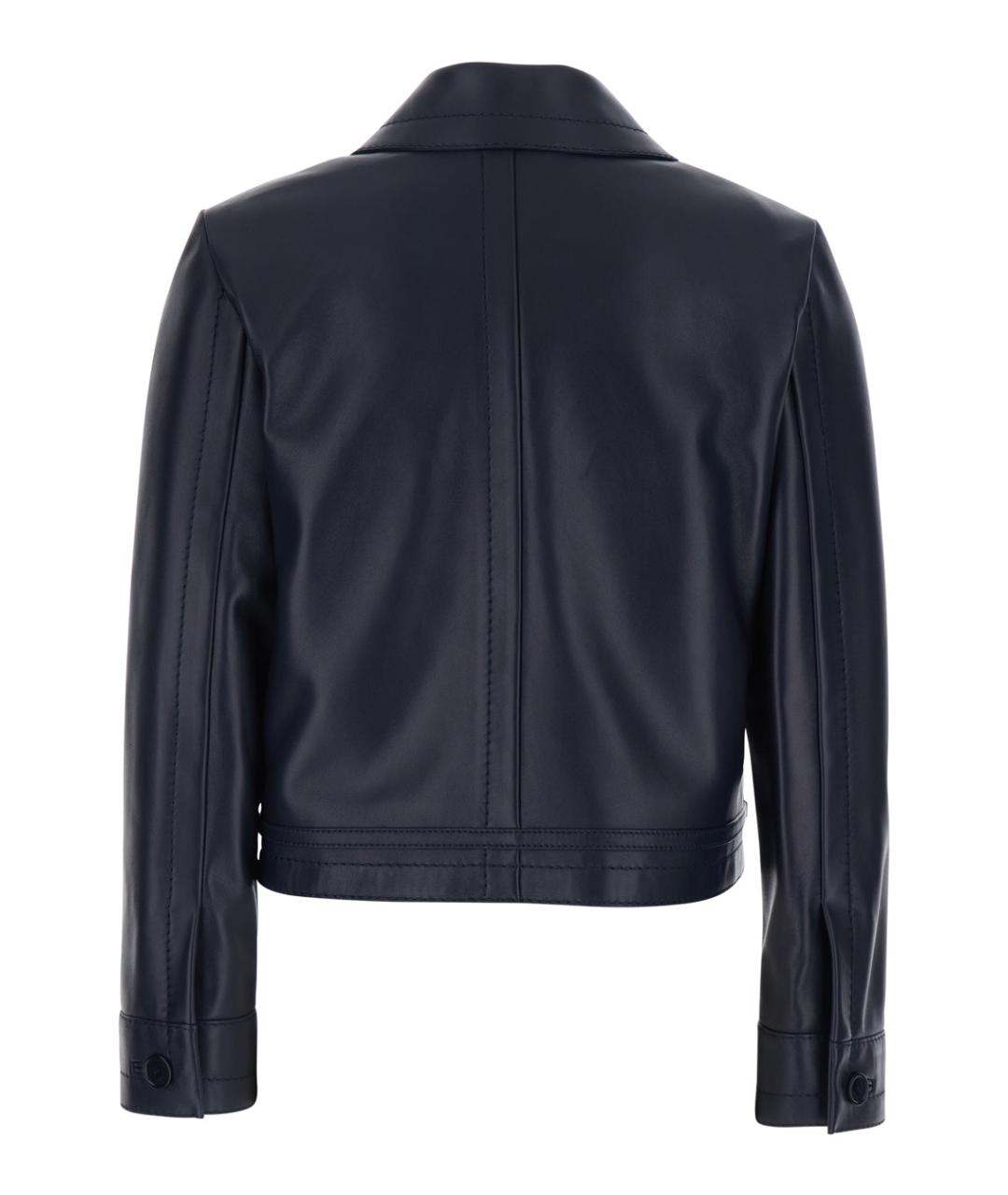 GUCCI Темно-синяя кожаная куртка, фото 2