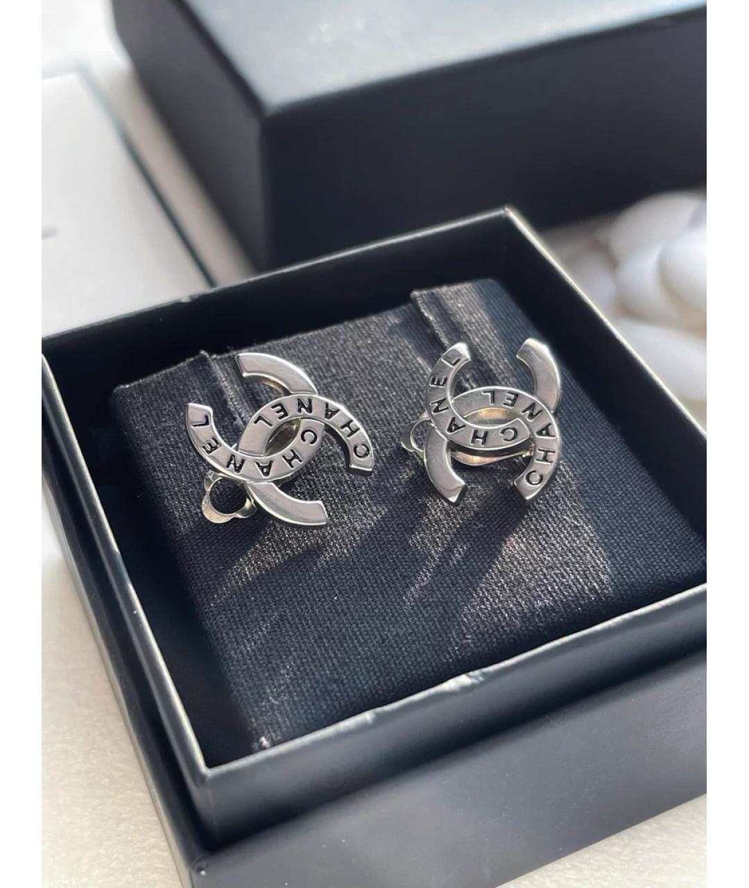 CHANEL Серебряные металлические серьги, фото 6