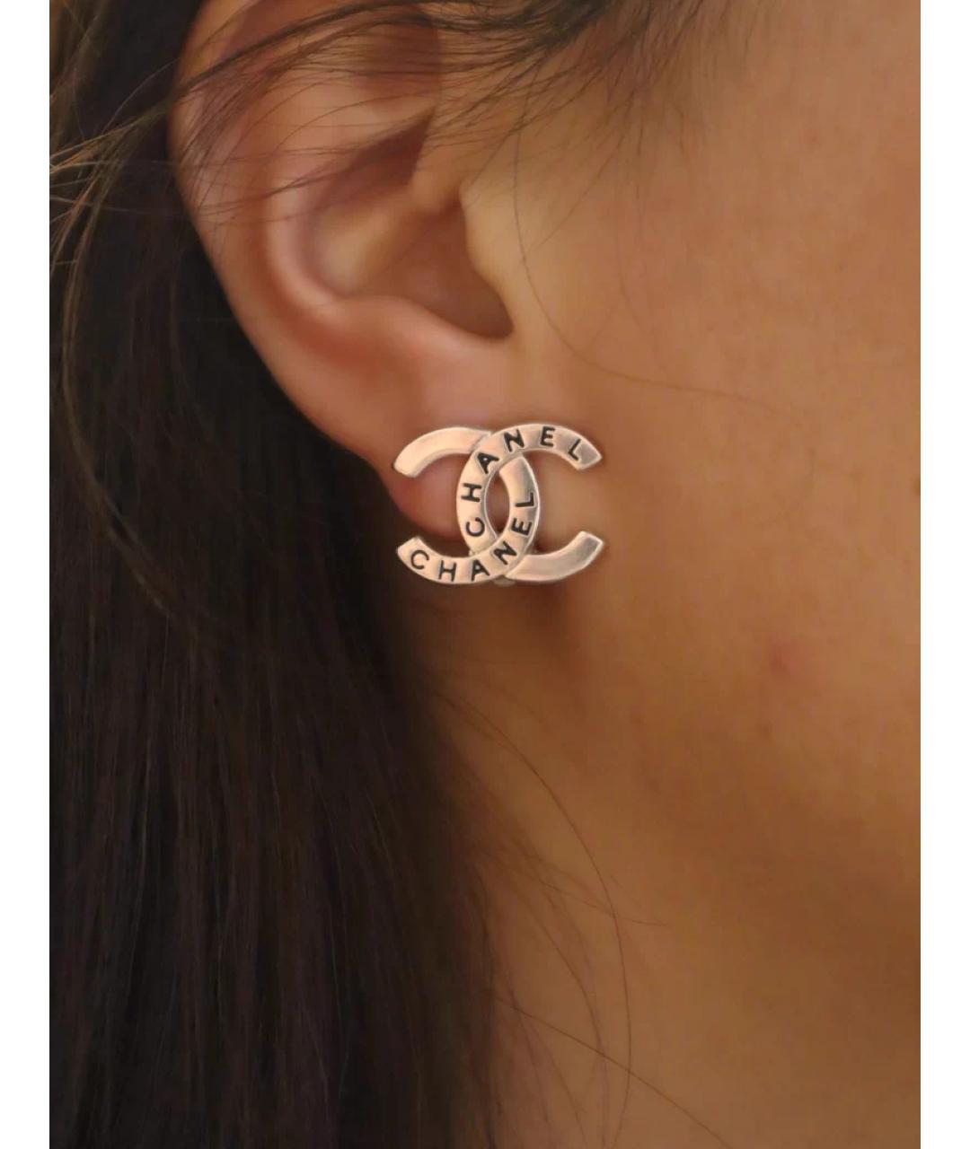 CHANEL Серебряные металлические серьги, фото 4