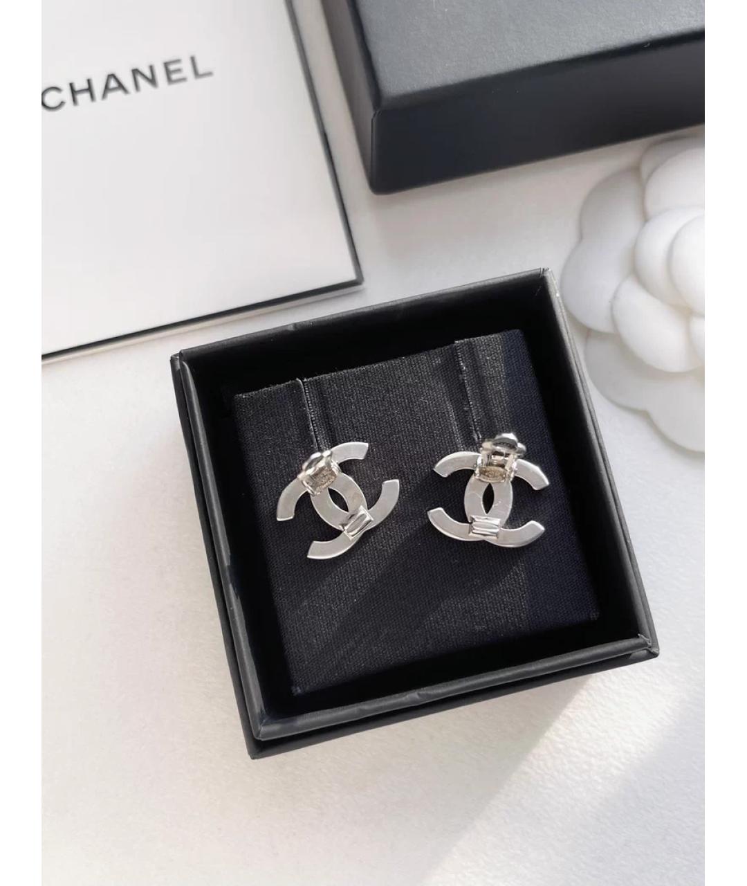 CHANEL Серебряные металлические серьги, фото 2
