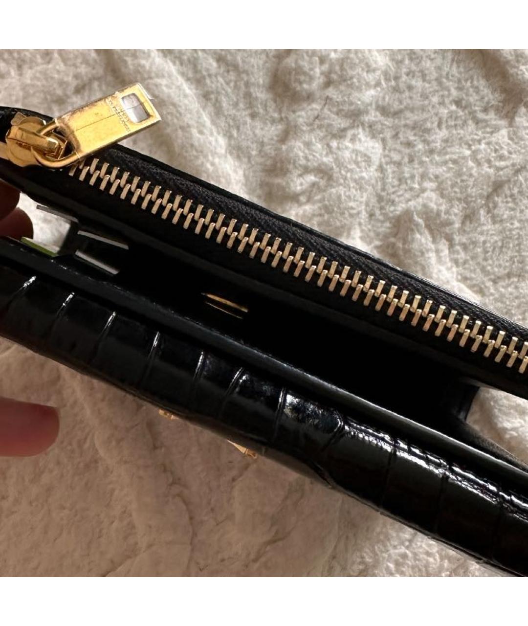 SAINT LAURENT Черный кожаный кошелек, фото 2