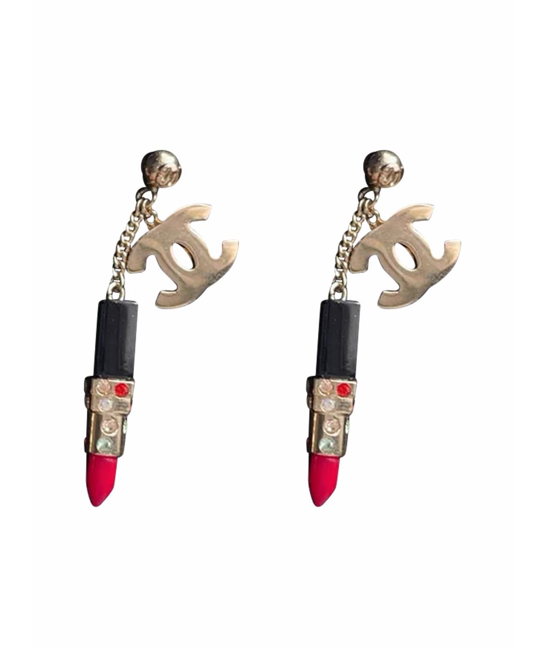 CHANEL Золотые металлические серьги, фото 1