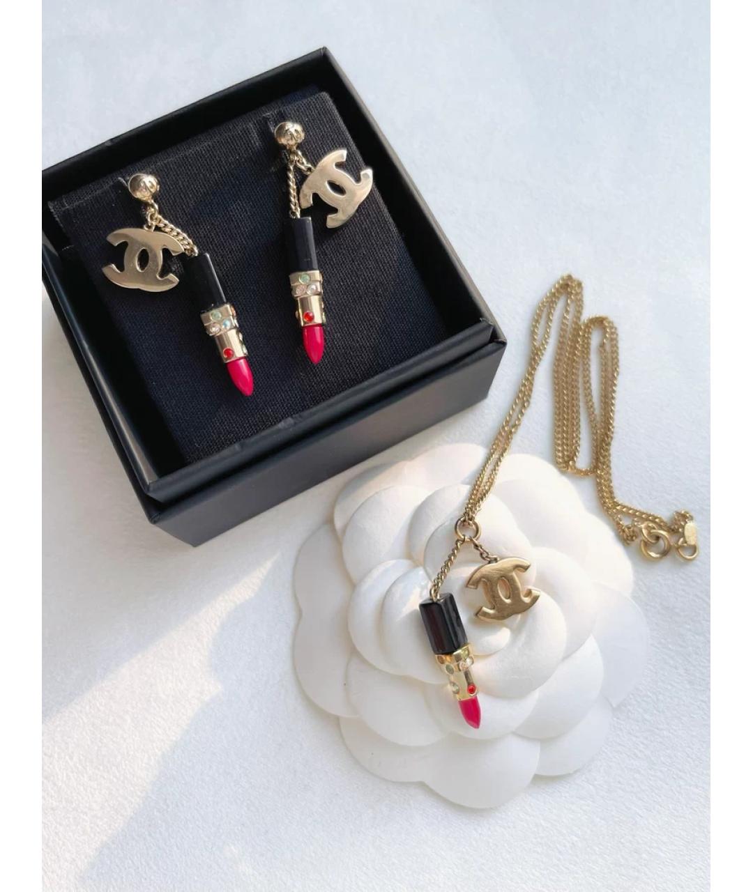 CHANEL Золотые металлические серьги, фото 2