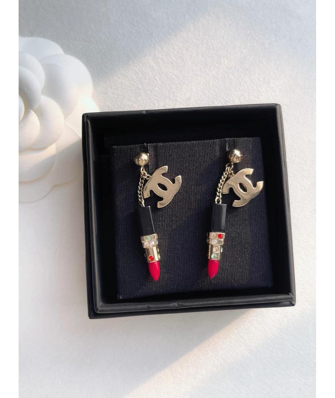 CHANEL Золотые металлические серьги, фото 4