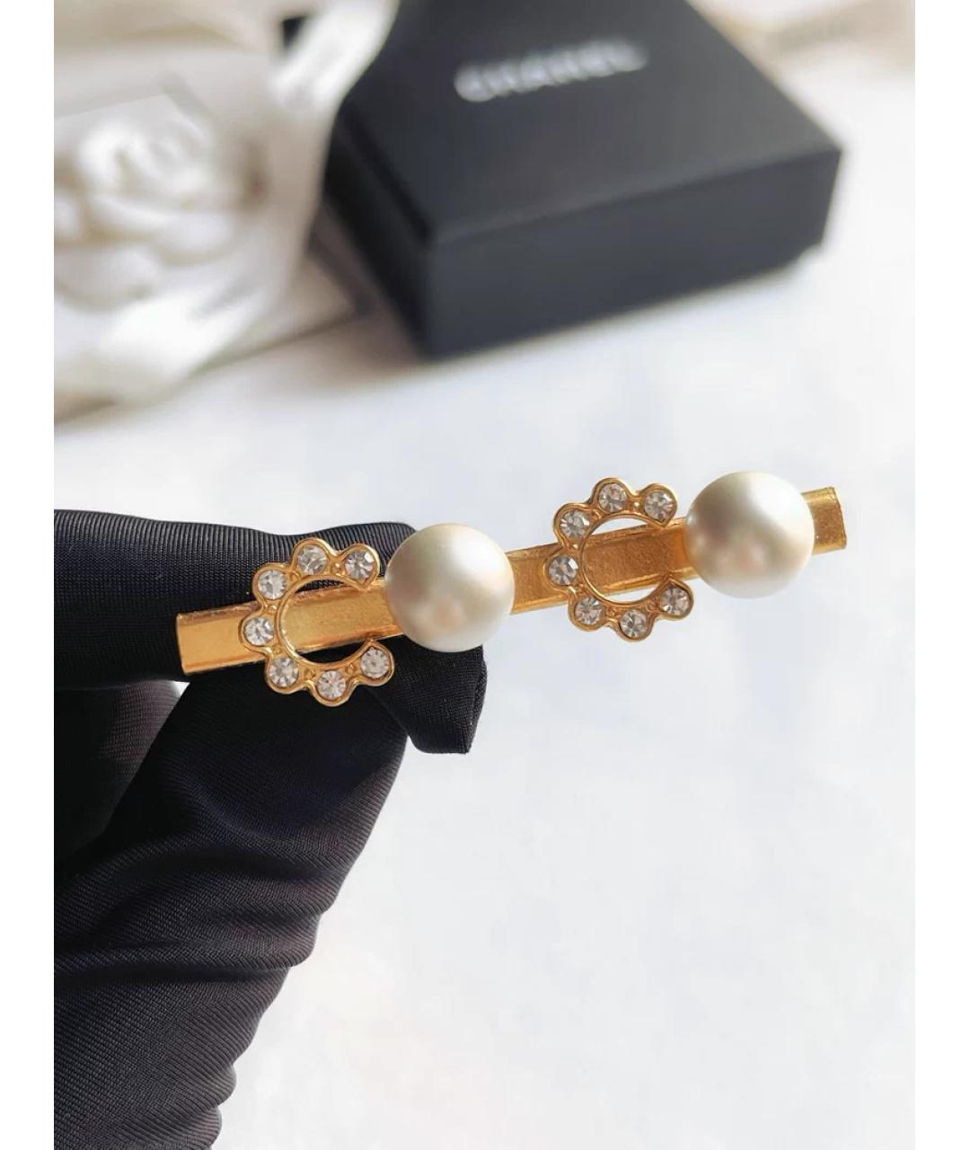 CHANEL Золотая металлическая булавка / брошь, фото 3