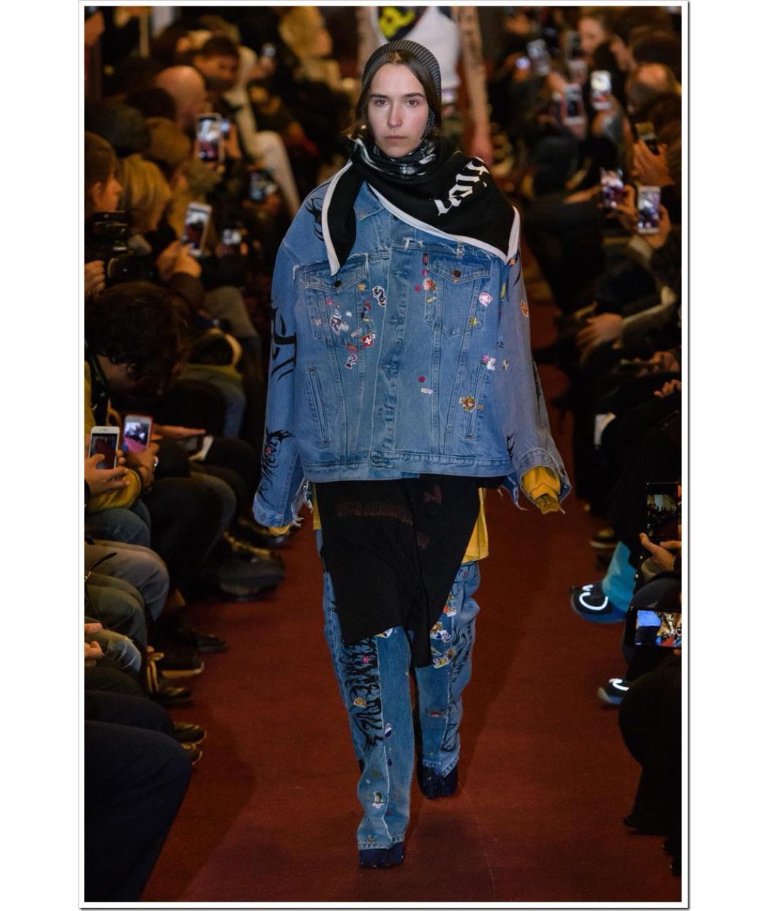 VETEMENTS Синий хлопковый пиджак, фото 8