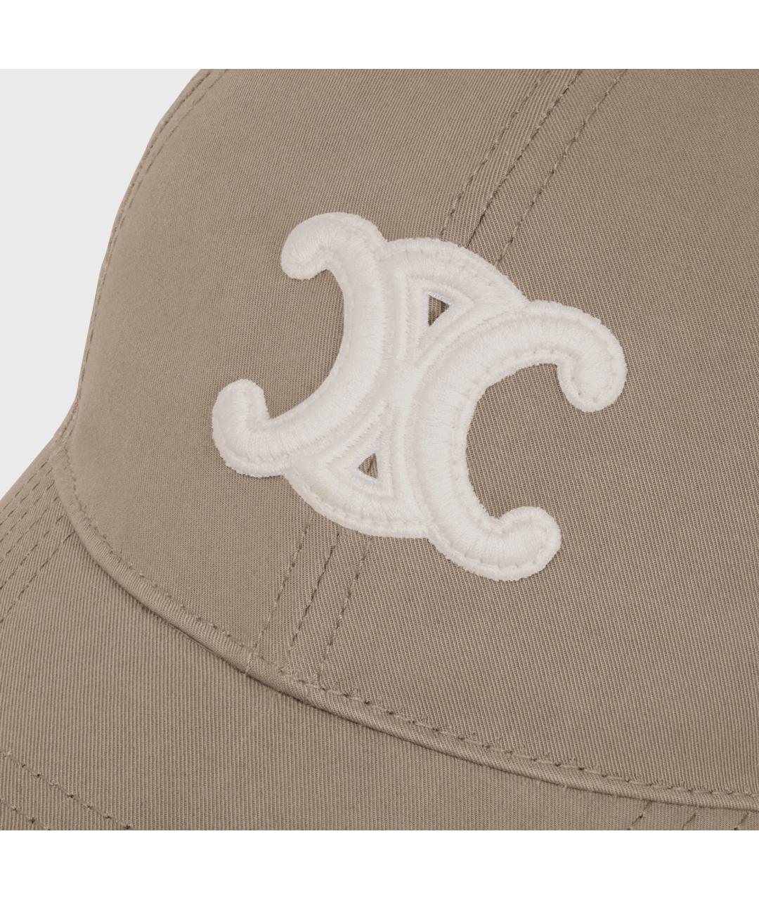 CELINE Бежевая хлопковая кепка, фото 5