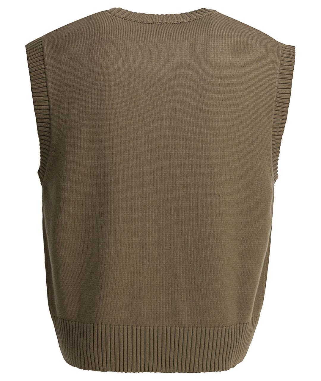 Ami Paris Коричневая шерстяная жилетка, фото 2