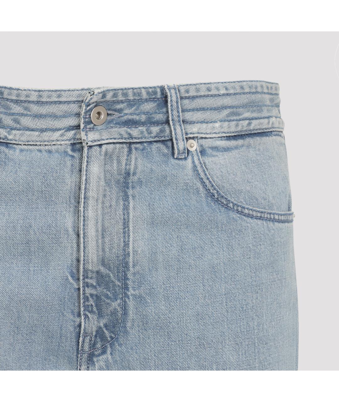 JIL SANDER Голубые хлопковые прямые джинсы, фото 3