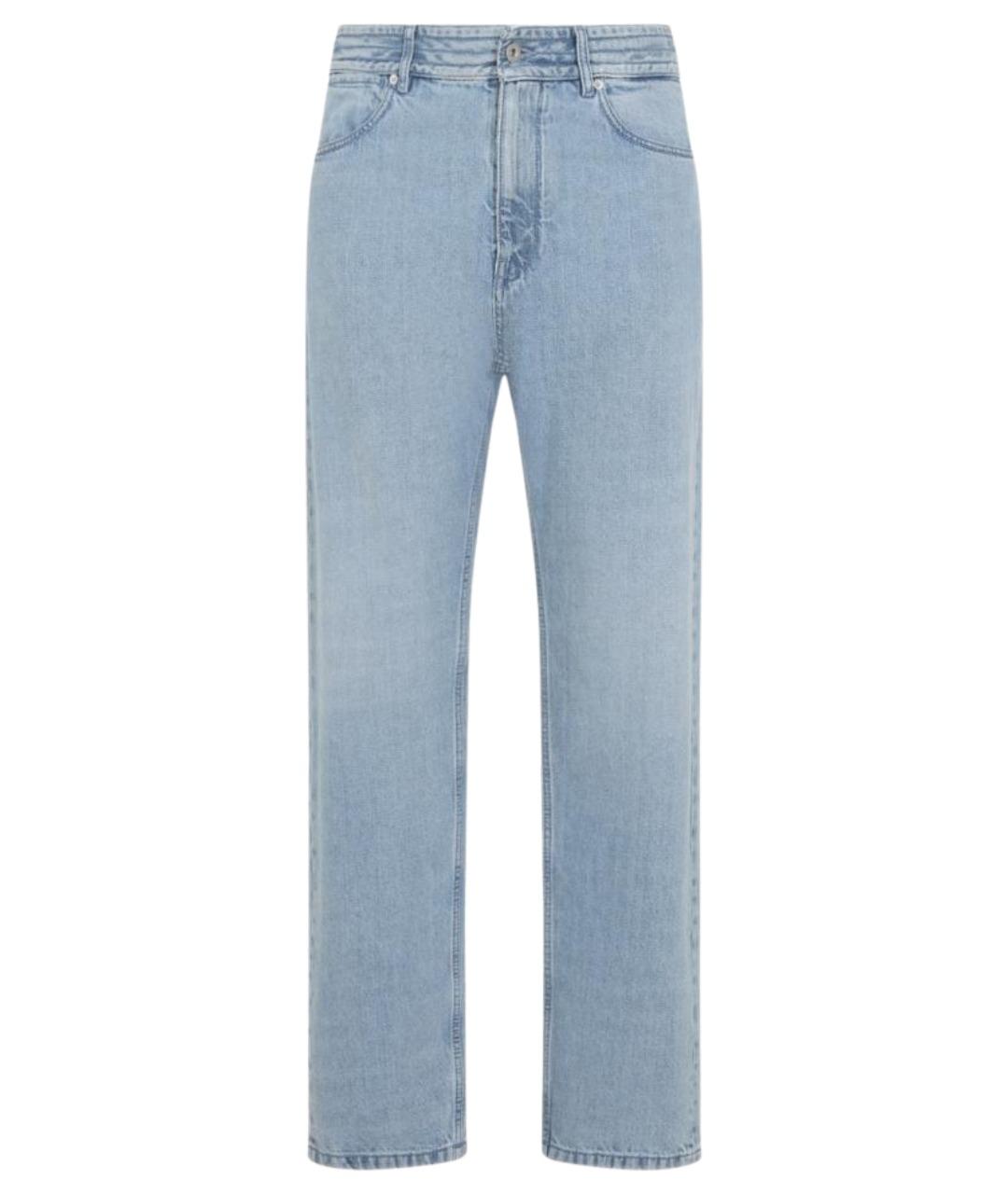 JIL SANDER Голубые хлопковые прямые джинсы, фото 1