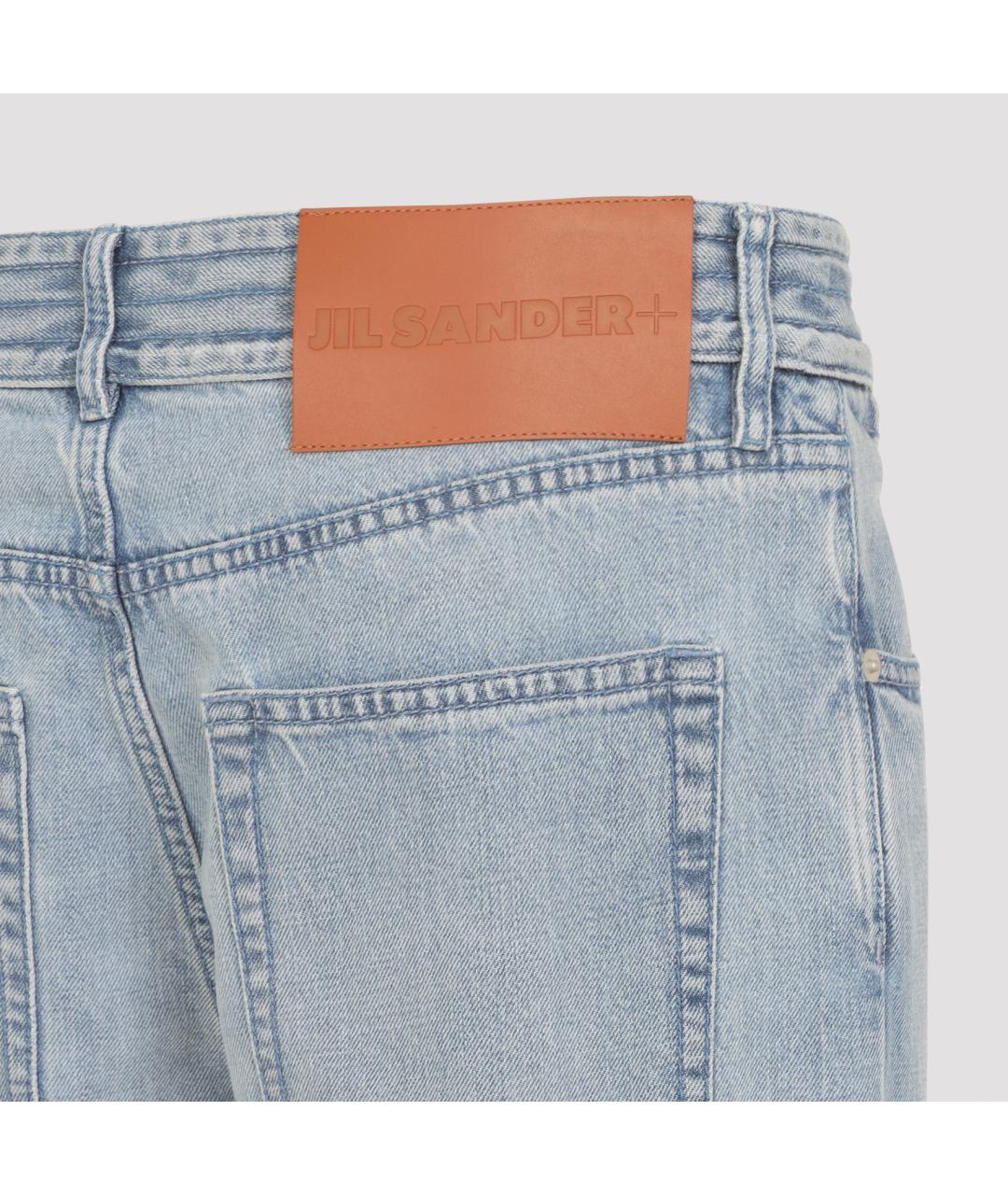 JIL SANDER Голубые хлопковые прямые джинсы, фото 4