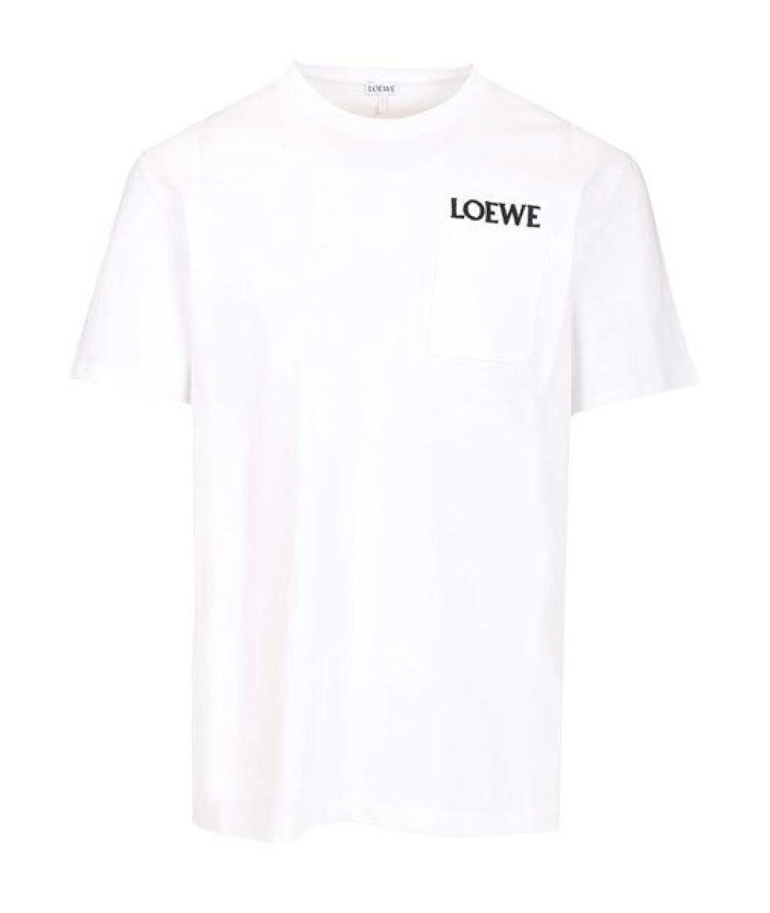 LOEWE Белая хлопковая футболка, фото 1