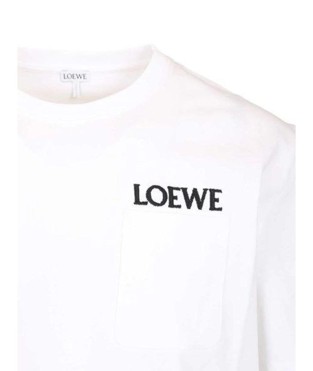 LOEWE Белая хлопковая футболка, фото 3