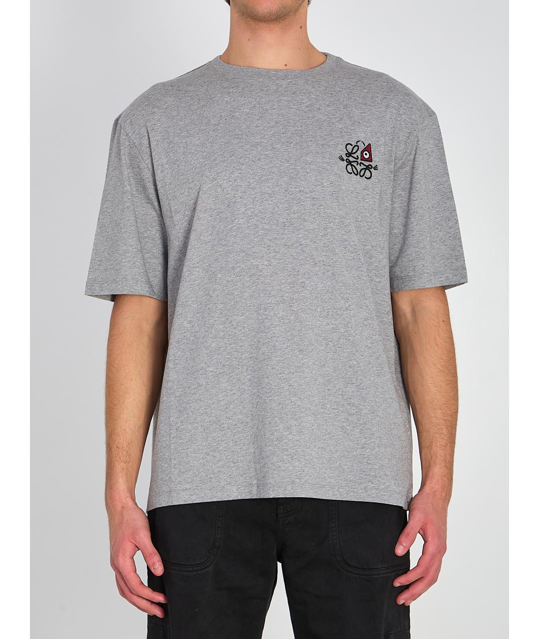 LOEWE Серая хлопковая футболка, фото 5