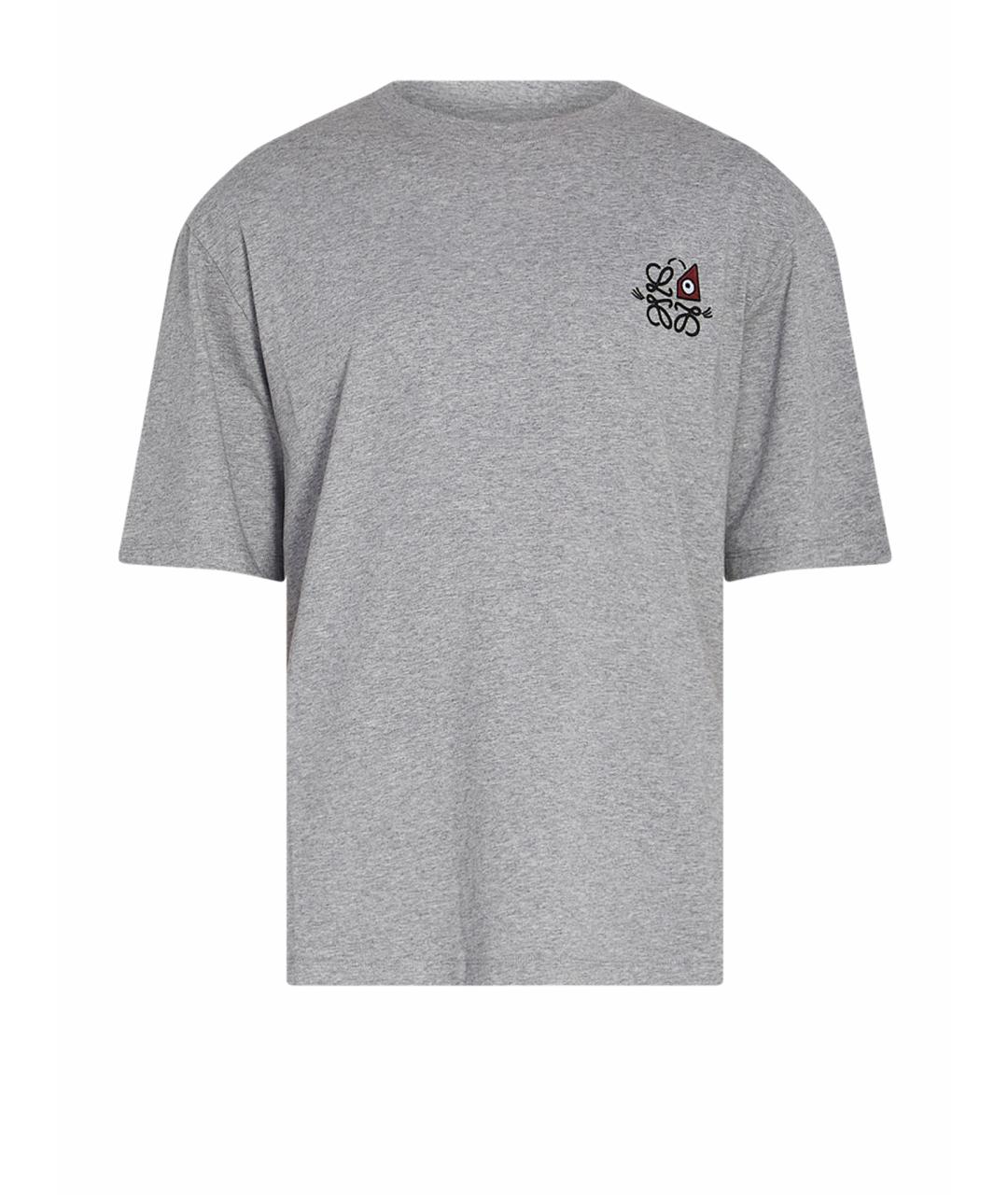 LOEWE Серая хлопковая футболка, фото 1