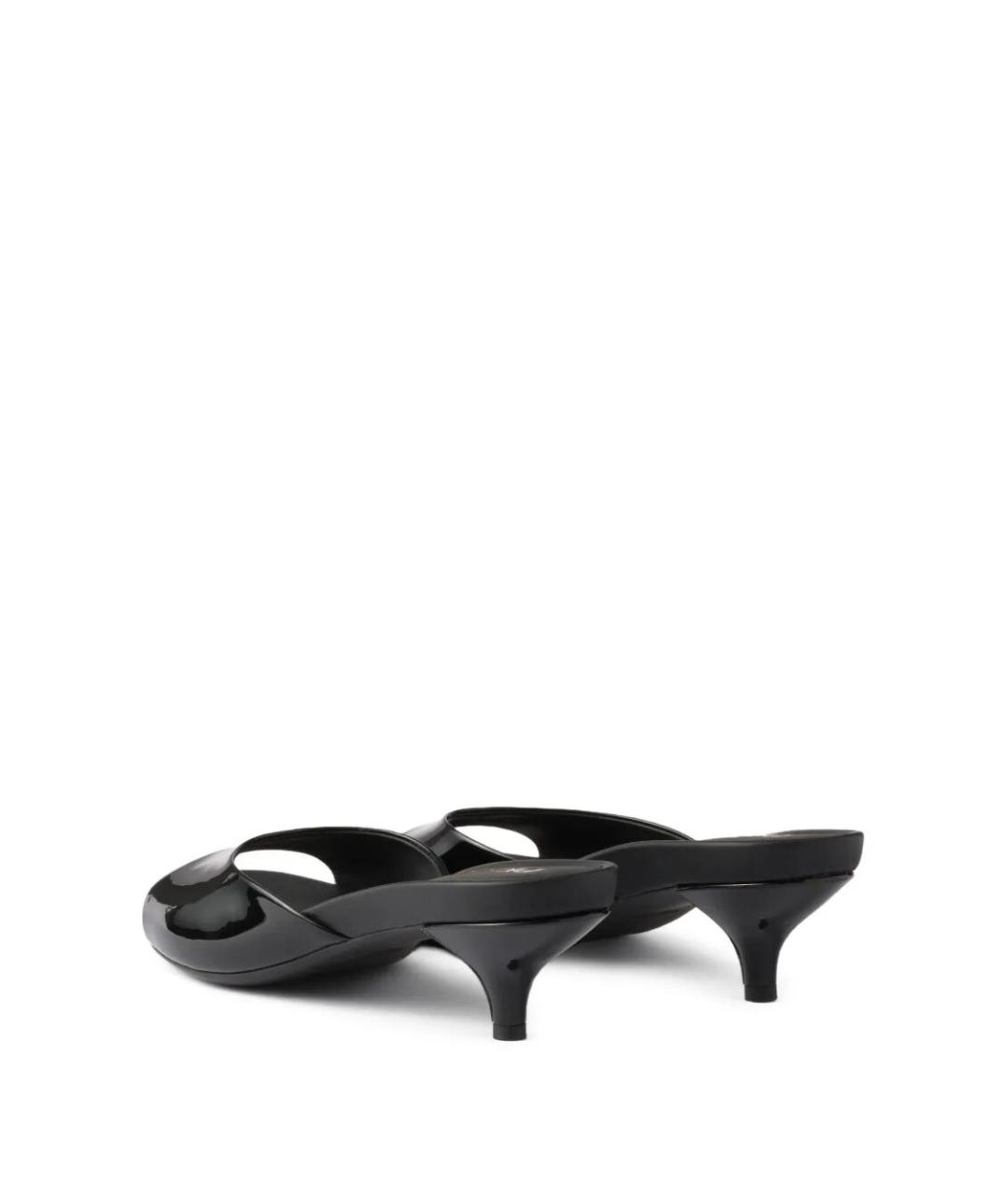PRADA Черные мюли из лакированной кожи, фото 4