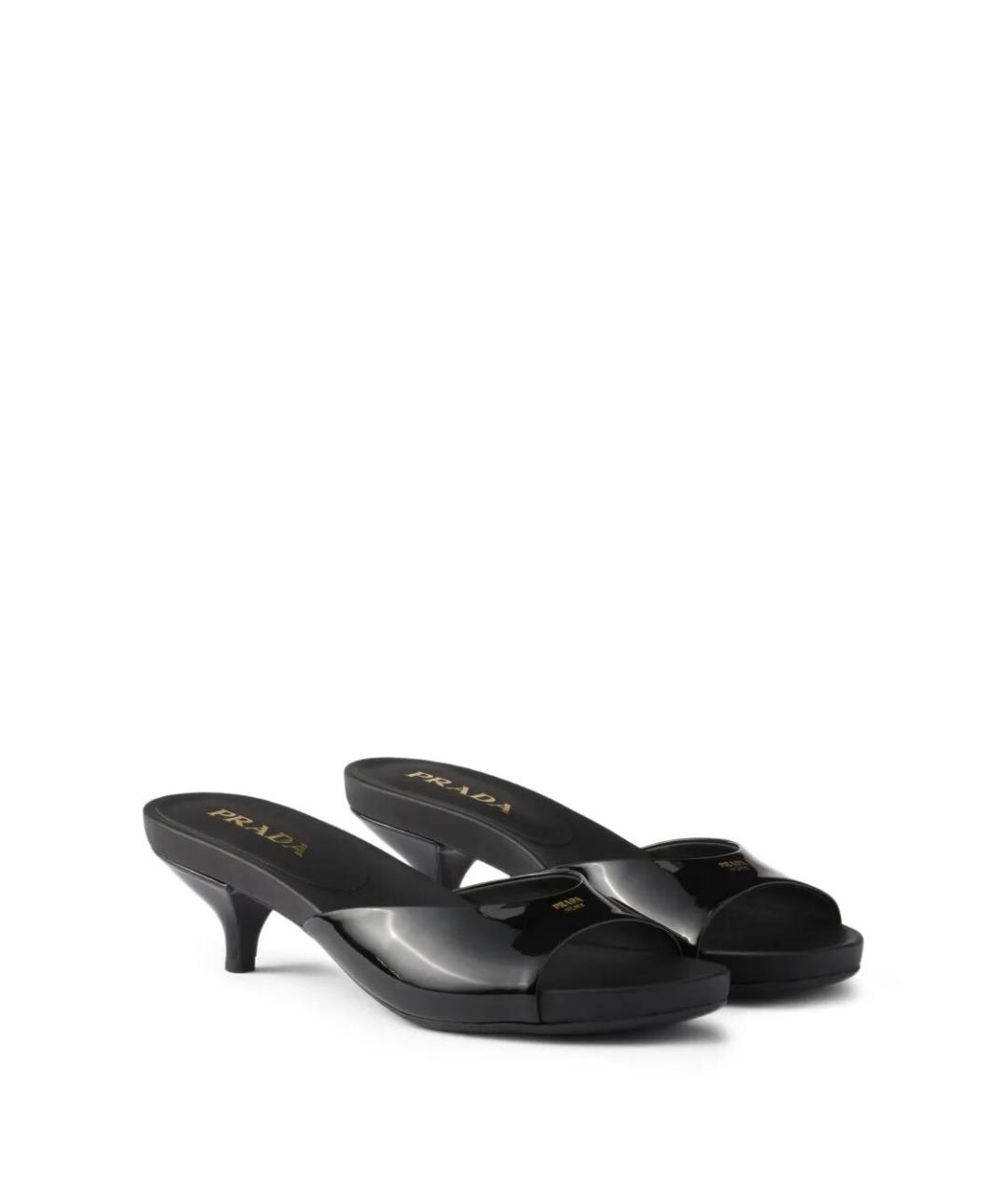 PRADA Черные мюли из лакированной кожи, фото 3