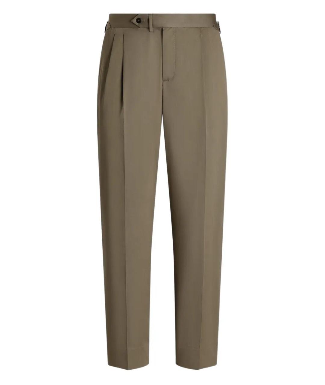 DOLCE&GABBANA Зеленые хлопковые повседневные брюки, фото 1