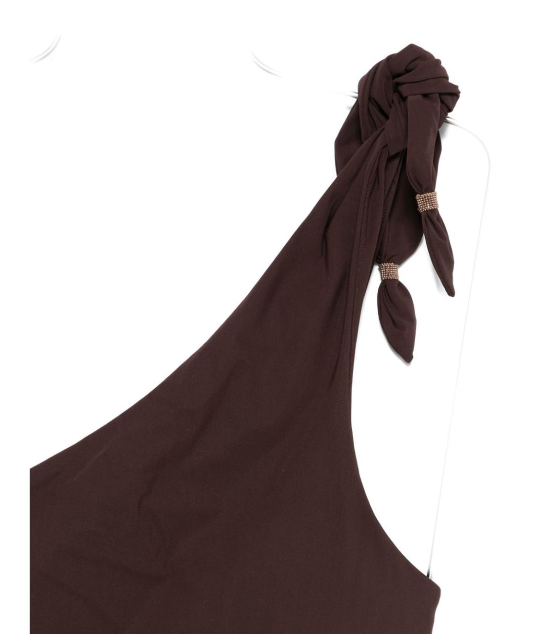 BRUNELLO CUCINELLI Коричневый полиамидовый купальник, фото 3