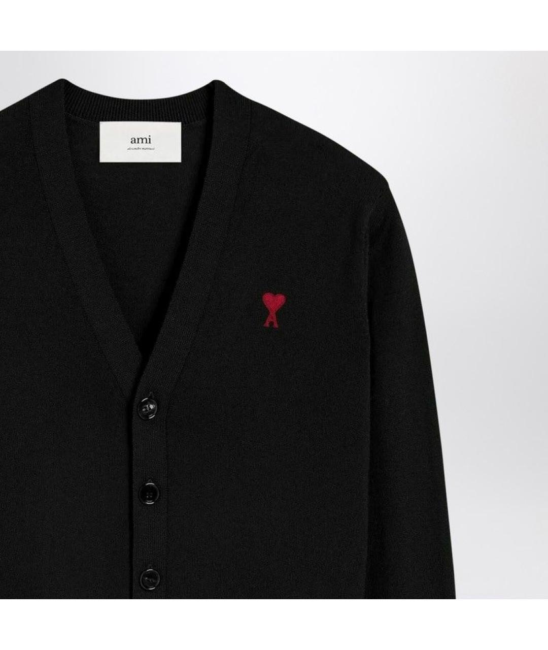 Ami Paris Черный шерстяной кардиган, фото 2