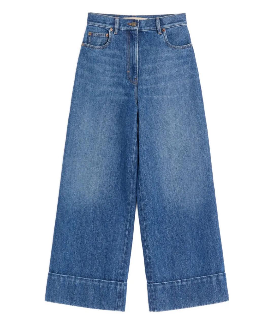 VALENTINO Синие хлопковые прямые джинсы, фото 1