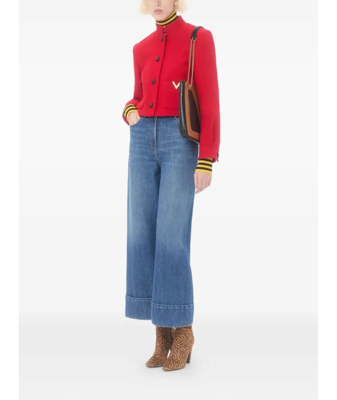 VALENTINO Синие хлопковые прямые джинсы, фото 2