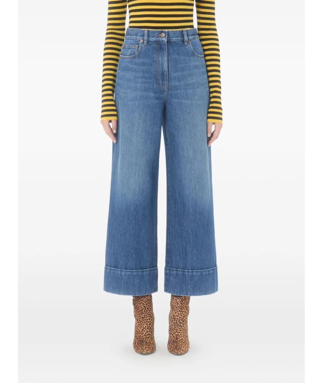 VALENTINO Синие хлопковые прямые джинсы, фото 5