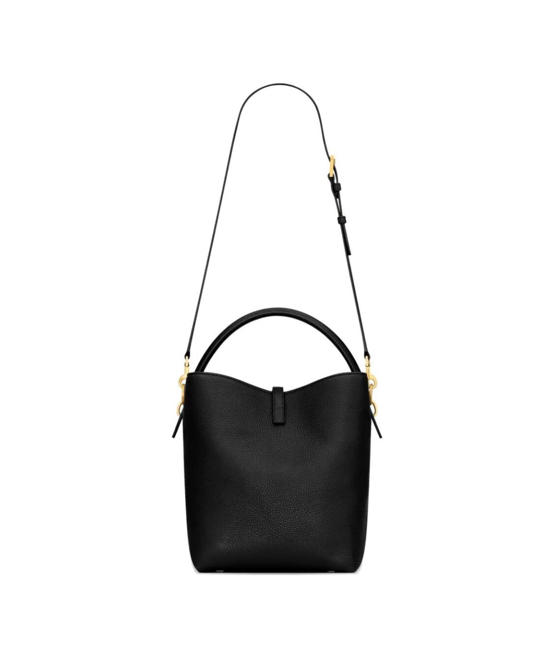 SAINT LAURENT Черная кожаная сумка через плечо, фото 2