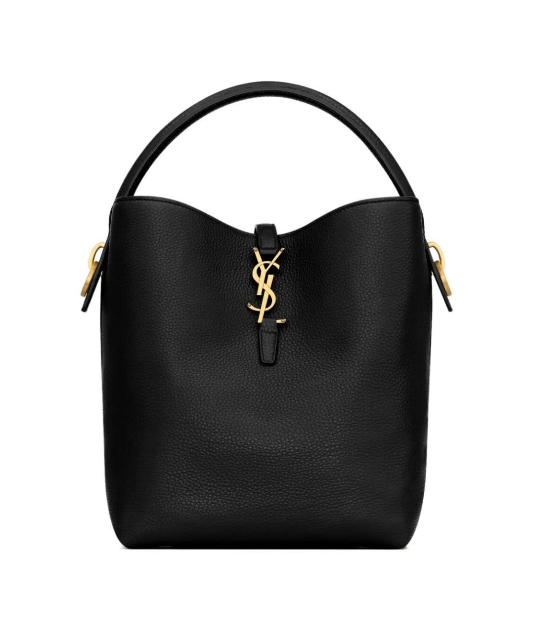 SAINT LAURENT Черная кожаная сумка через плечо, фото 1