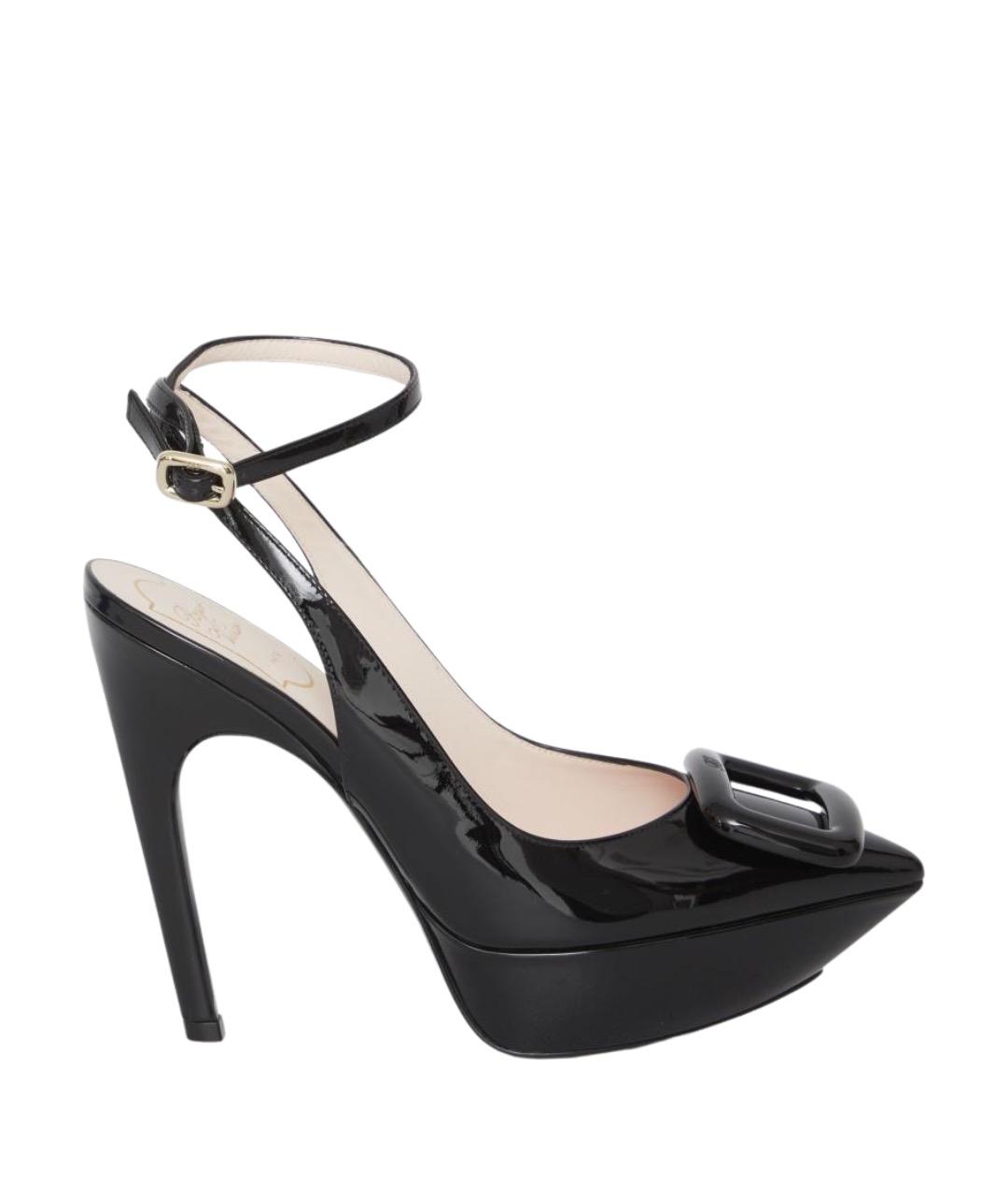 ROGER VIVIER Черные кожаные туфли, фото 1