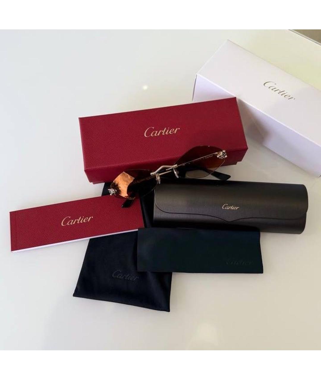 CARTIER Золотые металлические солнцезащитные очки, фото 4