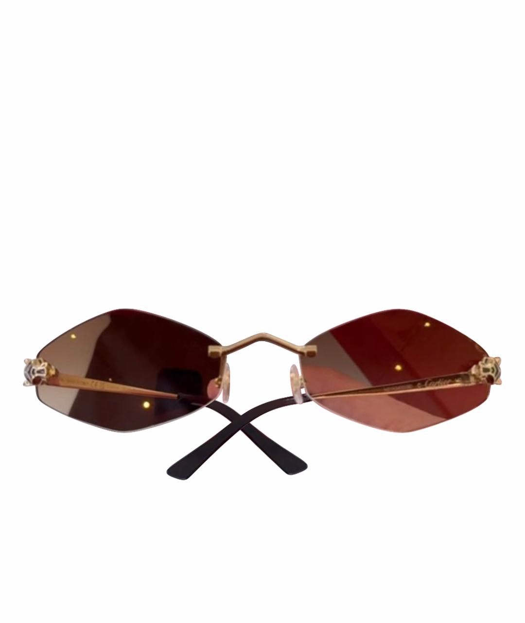 CARTIER Золотые металлические солнцезащитные очки, фото 1