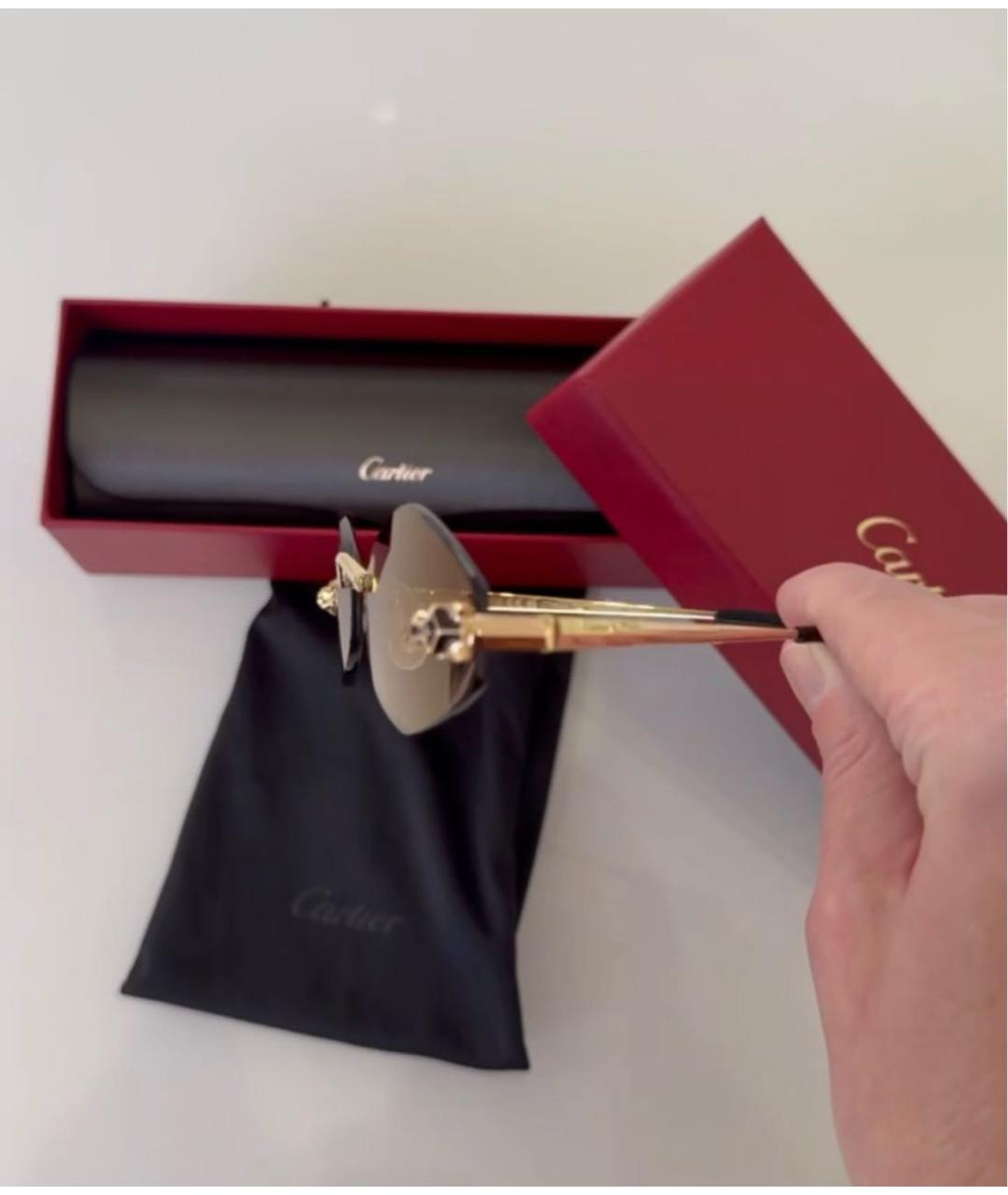 CARTIER Золотые металлические солнцезащитные очки, фото 3