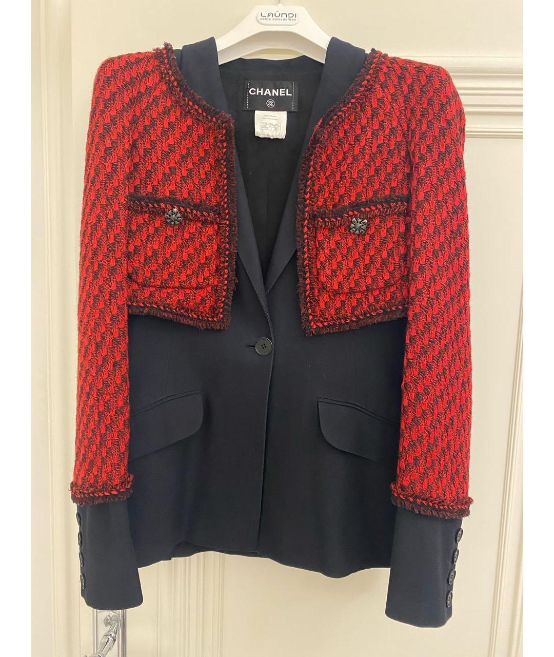 CHANEL Черный шерстяной жакет/пиджак, фото 6