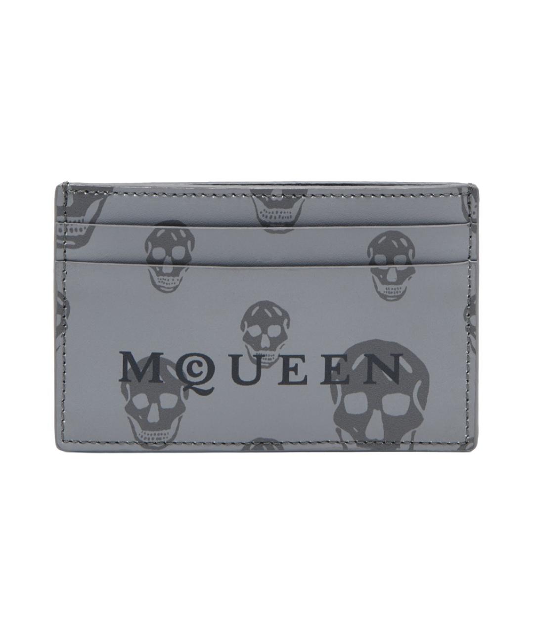 ALEXANDER MCQUEEN Серый кожаный кардхолдер, фото 1