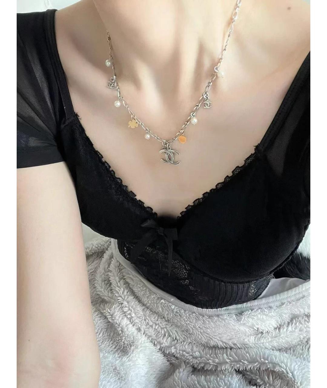 CHANEL Серебряное металлическое колье, фото 3