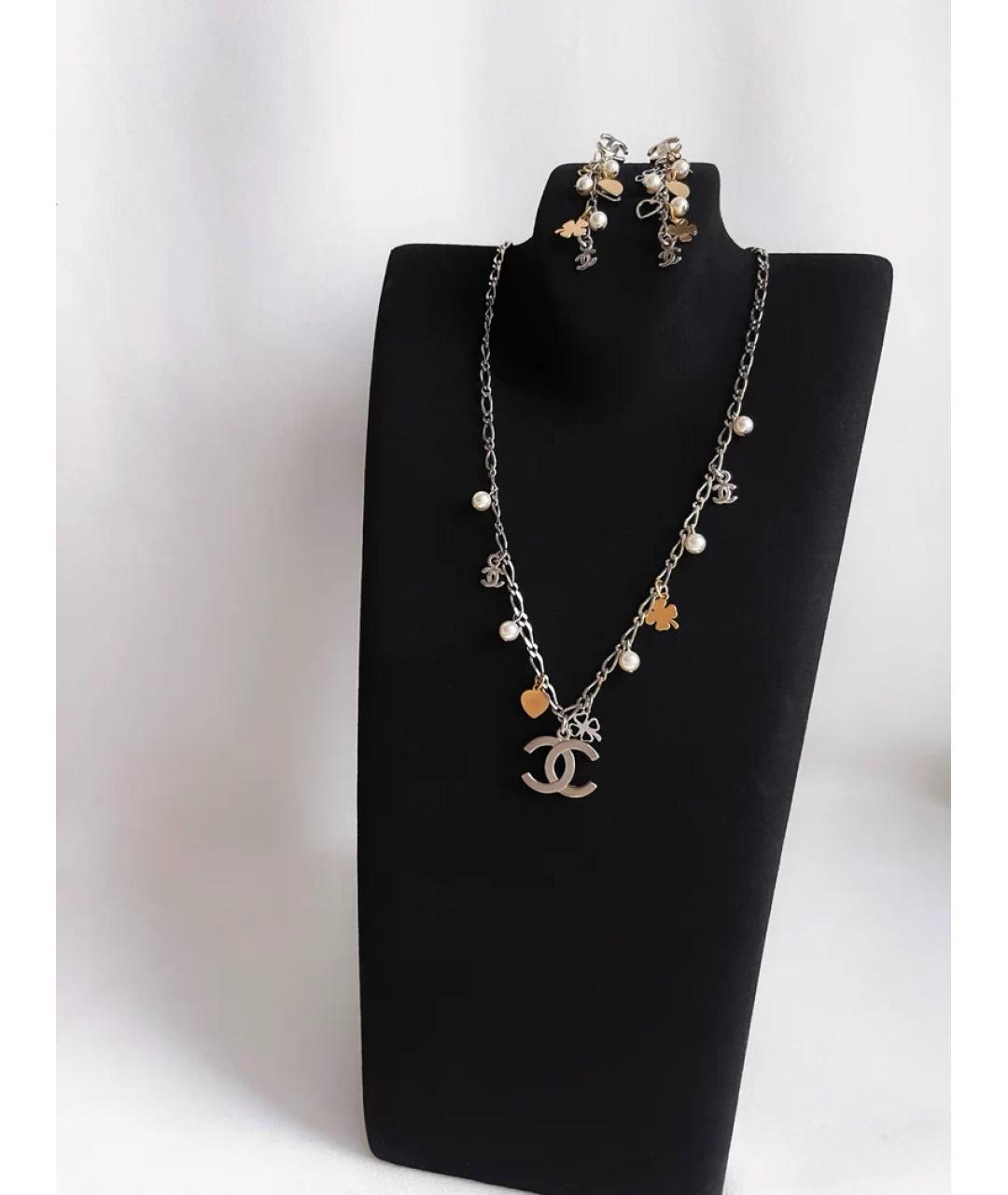 CHANEL Серебряное металлическое колье, фото 5