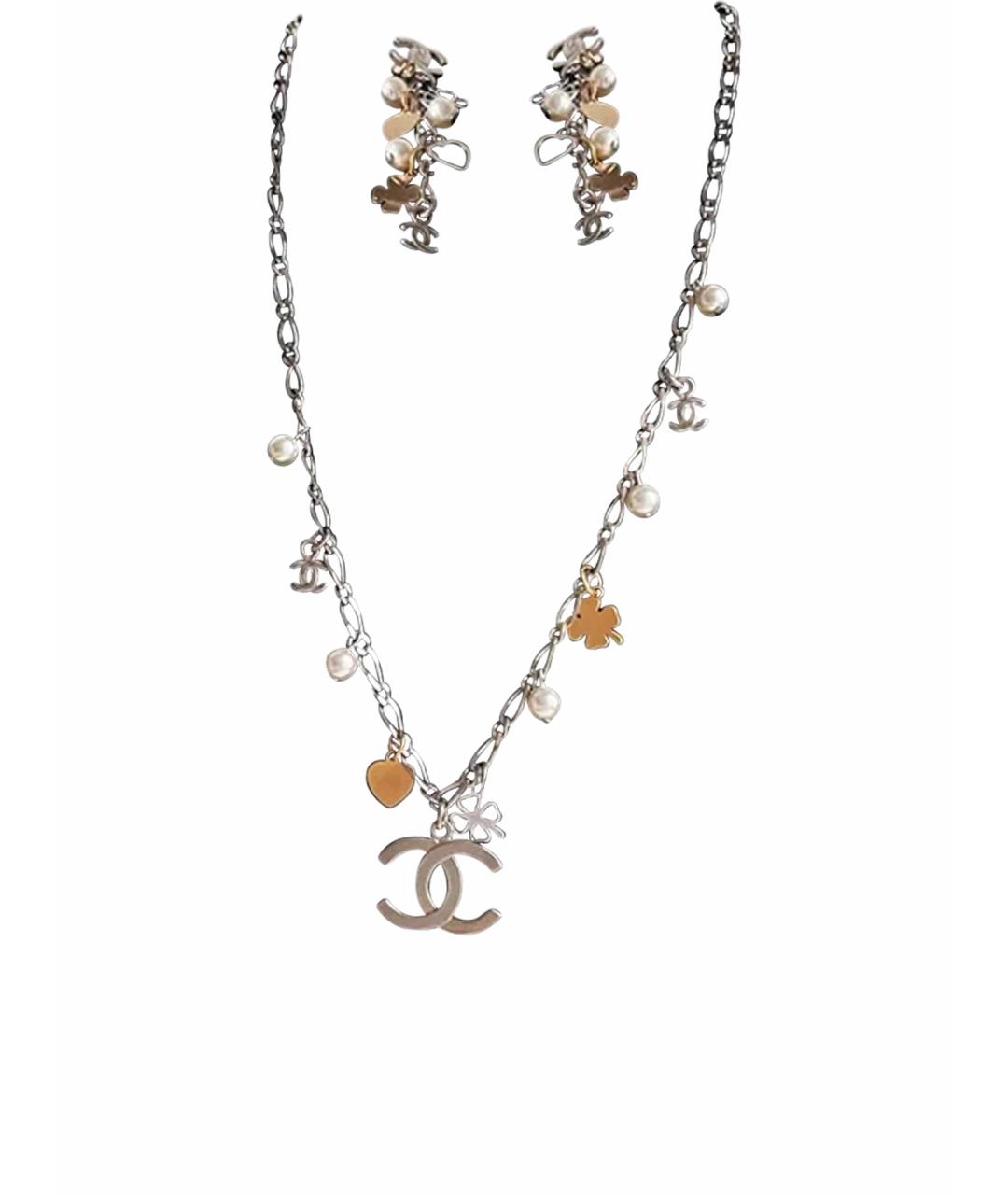 CHANEL Серебряное металлическое колье, фото 1