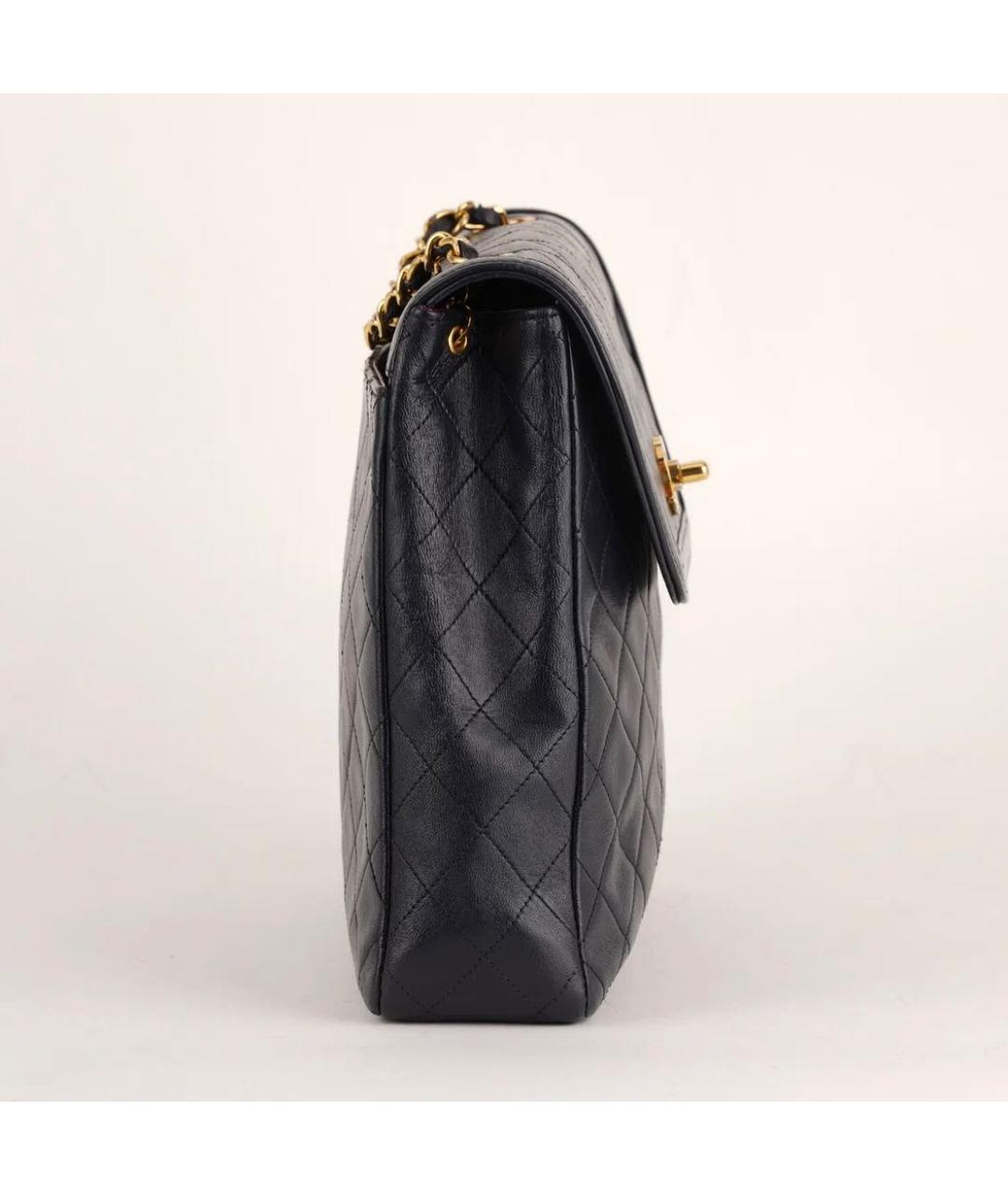 CHANEL Темно-синяя кожаная сумка через плечо, фото 5