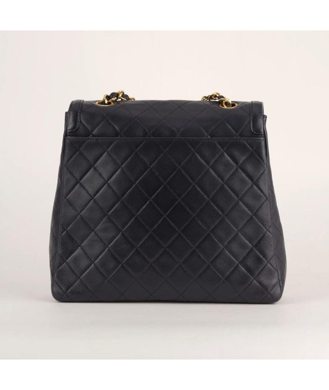 CHANEL Темно-синяя кожаная сумка через плечо, фото 3