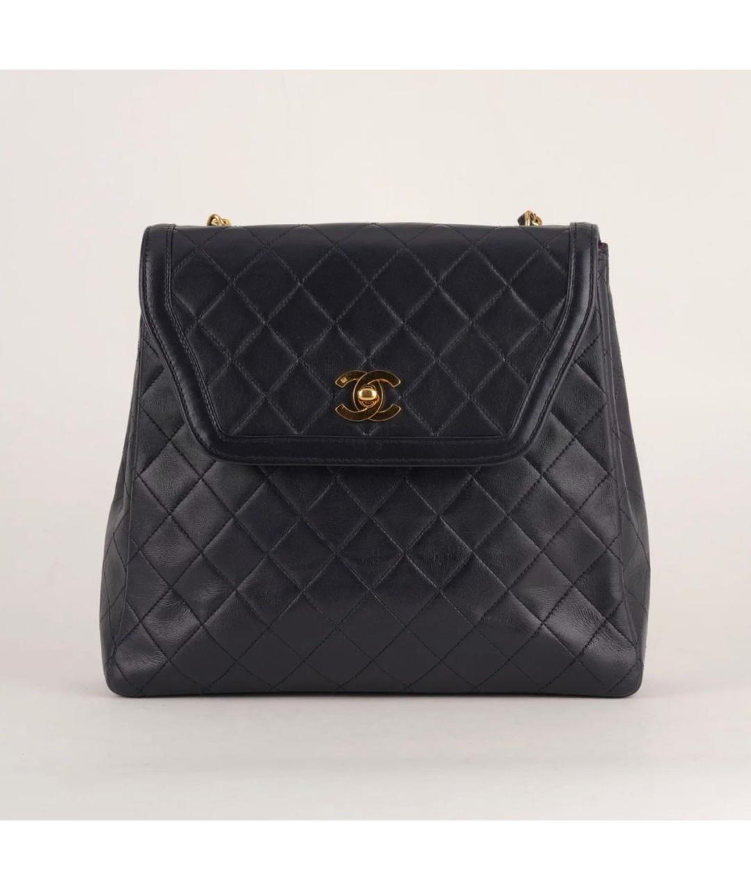 CHANEL Темно-синяя кожаная сумка через плечо, фото 2