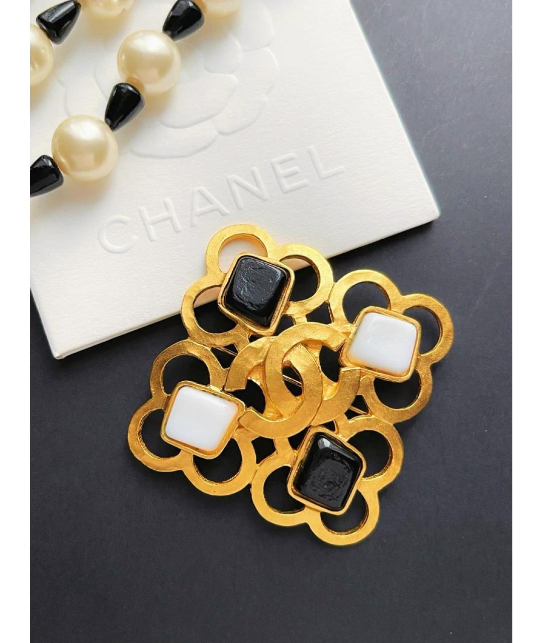 CHANEL Золотая металлическая булавка / брошь, фото 3