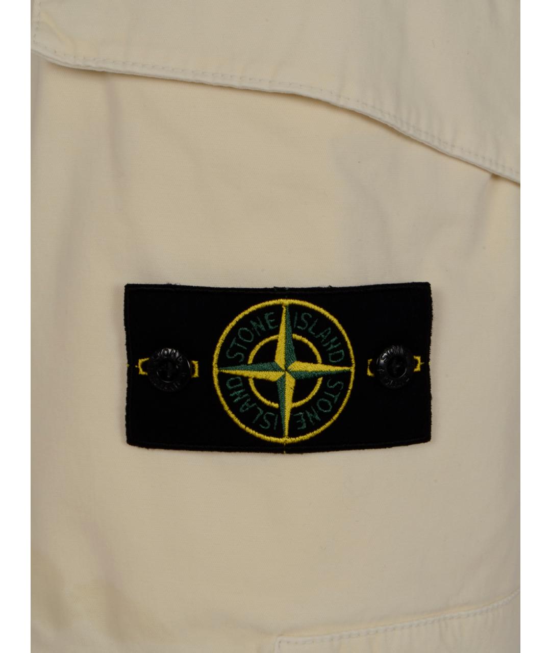 STONE ISLAND Белые хлопковые шорты, фото 3