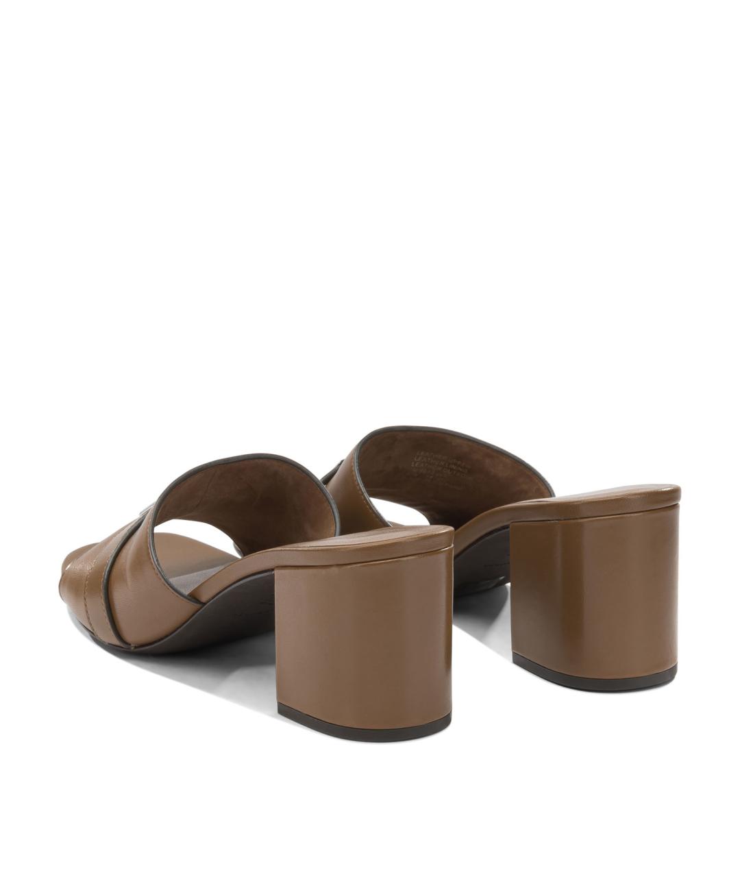 TORY BURCH Коричневые кожаные мюли, фото 4